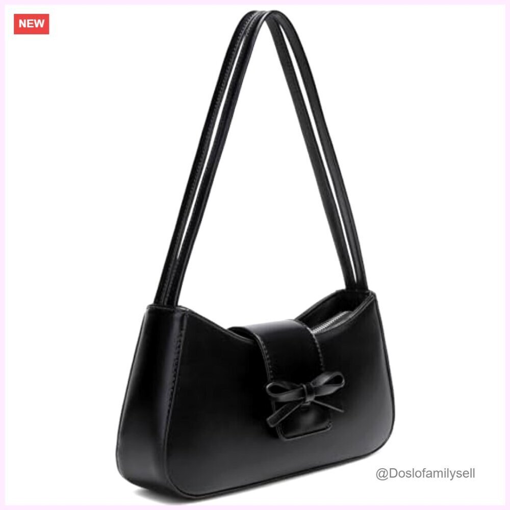 Small Hobo Shoulder Bag with Bow, Lightweight Crossbody Purse for Women - Picture 3 of 6